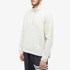 Thom Browne Men's Tonal 4 Bar Half Zip Sweat in Natural White