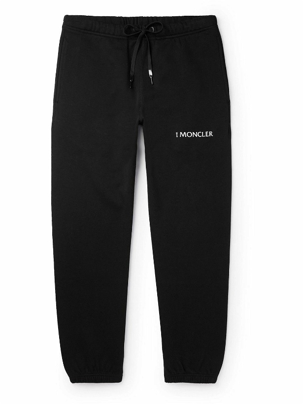 Photo: Moncler Genius - HYKE Tapered Logo-Print Cotton-Blend Jersey Sweatpants - Black