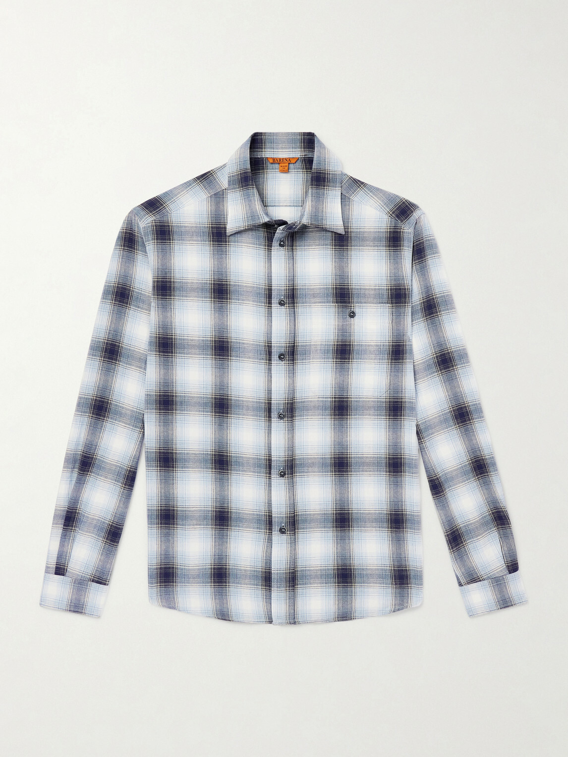 Barena - Checked Cotton-Flannel Shirt - Blue