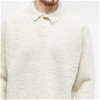 Jacquemus Men's Neve Knit Polo Shirt in Off White