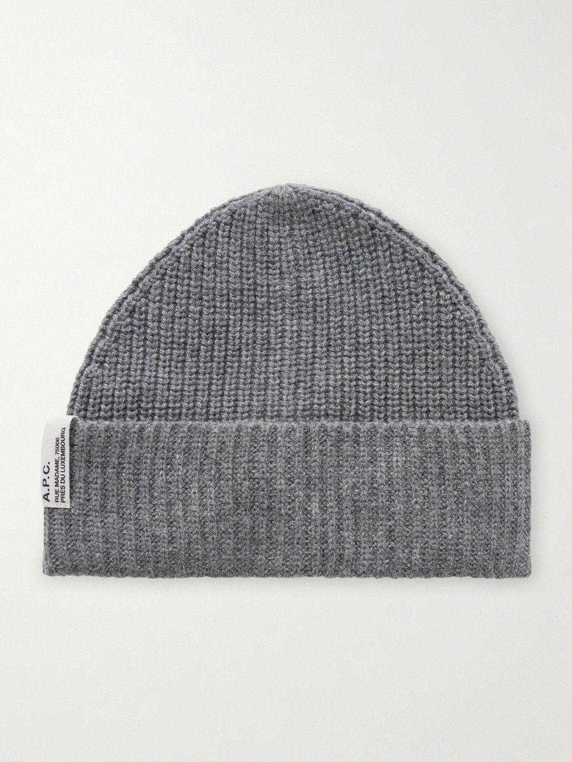 A.P.C. - Ribbed Wool and Cashmere-Blend Beanie - Gray