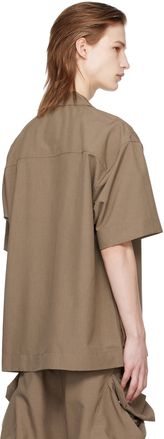 meanswhile Brown Side Slit Shirt