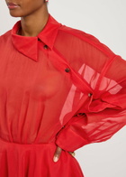 A.W.A.K.E Mode Organza Silk-chiffon Shirt Dress Red