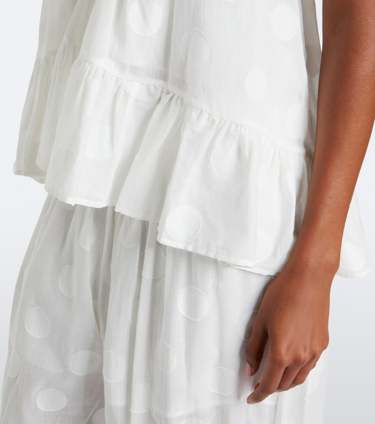 Zimmermann Solstice polka-dot cotton top