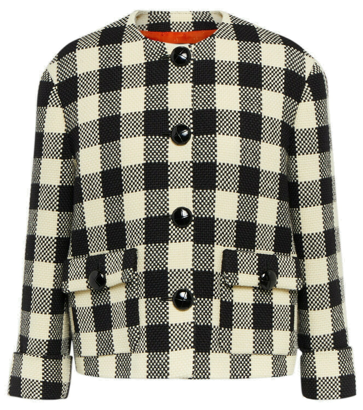 Wool Gingham Check Jacket