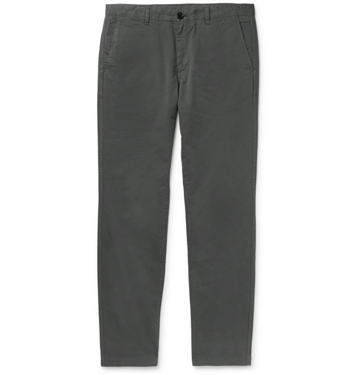 Photo: PS by Paul Smith - Anthracite Slim-Fit Brushed Cotton-Blend Twill Chinos - Gray