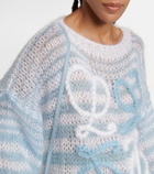 Loewe Anagram striped mohair-blend sweater