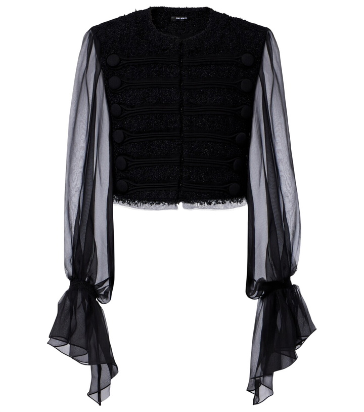 Photo: Balmain Silk-trimmed bouclé jacket