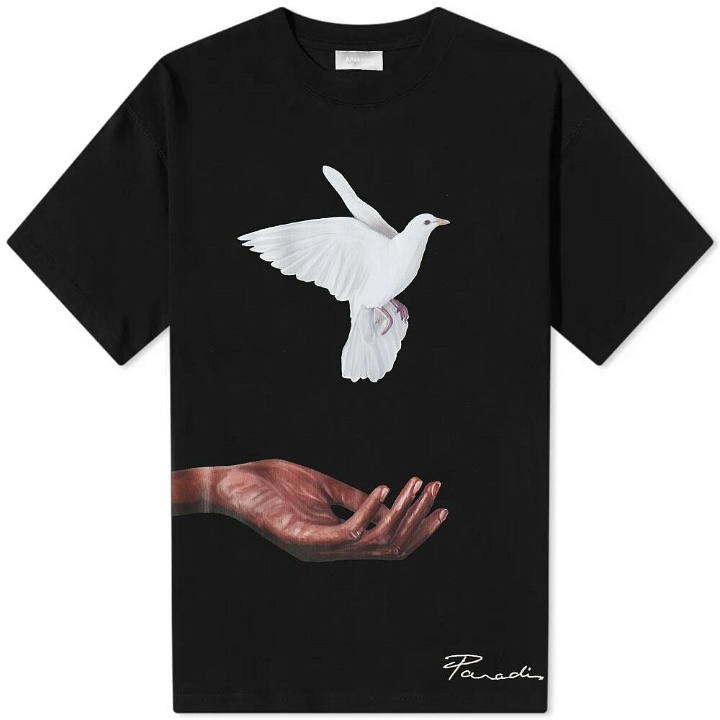 Photo: 3.Paradis Men's Hand And Dove T-Shirt in Black