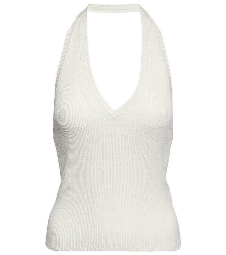 Photo: Nili Lotan - Ivey ribbed-knit halterneck silk top