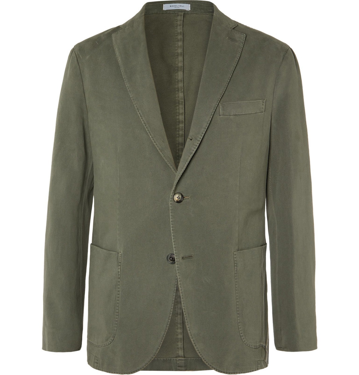 Boglioli - Grey-Green K-Jacket Slim-Fit Unstructured Cotton-Blend