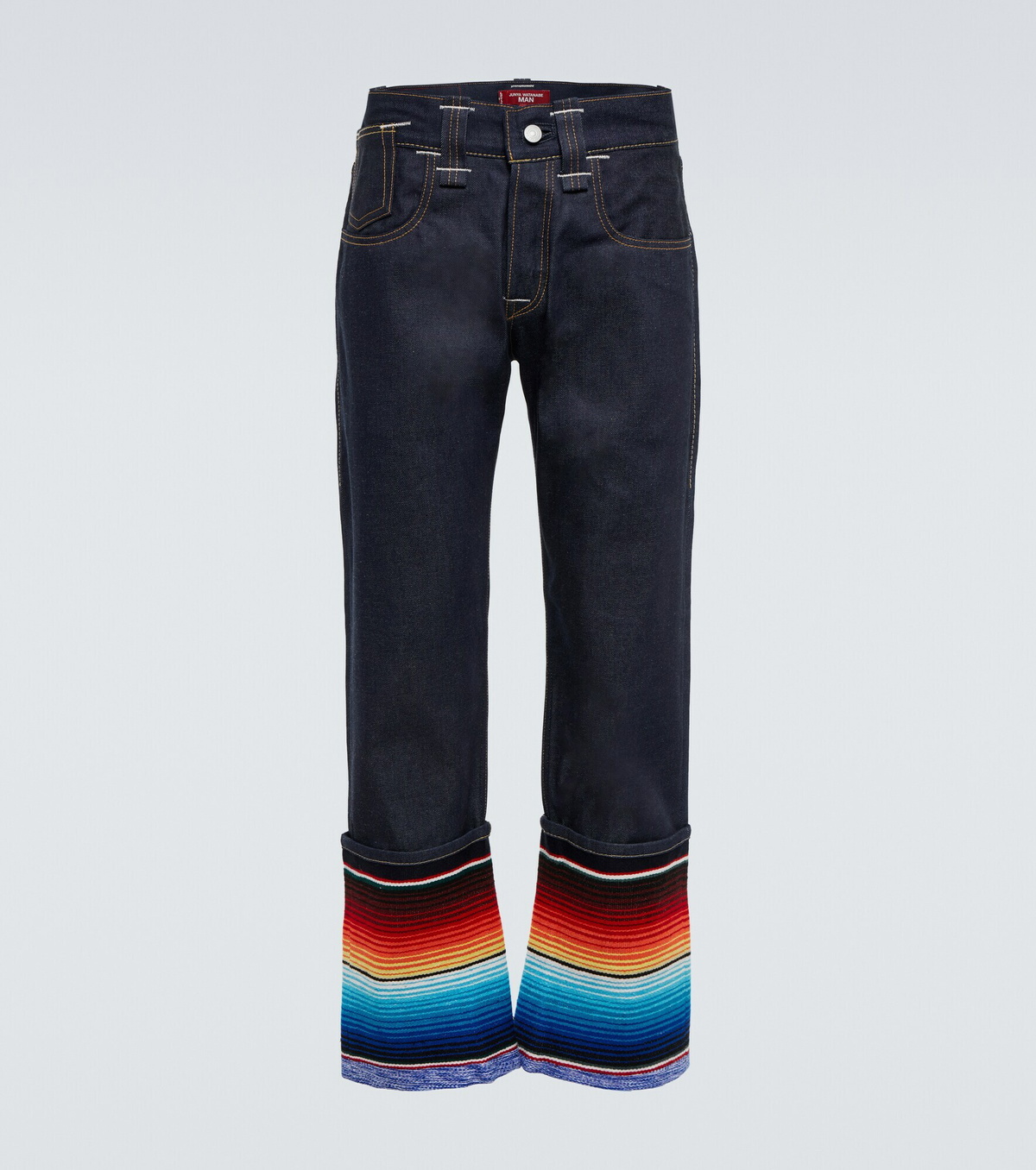 Junya Watanabe - Striped jacquard straight jeans Junya Watanabe