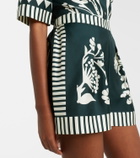 Eres Arjun printed silk twill shorts