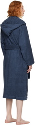 Tekla Navy Oversized Hooded Bathrobe