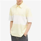 A.P.C. Men's Kenneth Colourblock Polo Shirt in Light Yellow/White