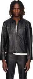 Ernest W. Baker Black Studded Leather Jacket