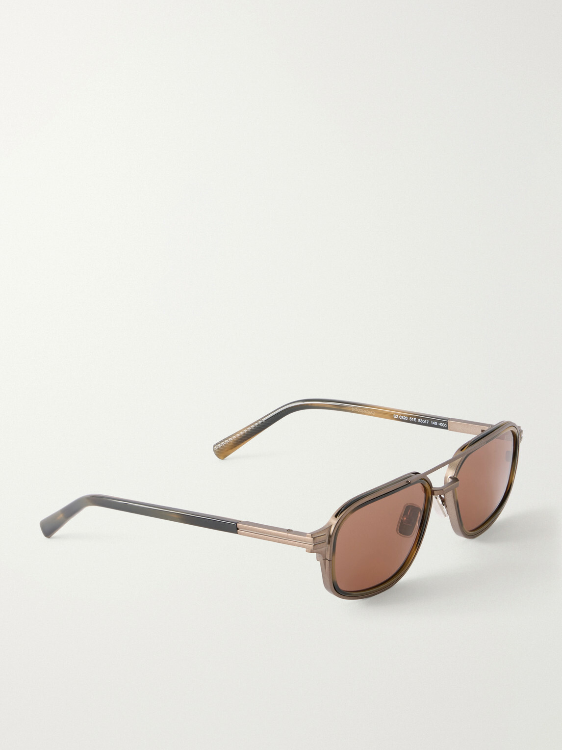 Zegna - Aviator-Style Acetate and Titanium Sunglasses - Brown