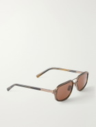 Zegna - Aviator-Style Acetate and Titanium Sunglasses - Brown
