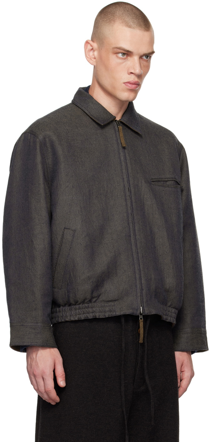 Aviva Jifei Xue Indigo Zip-Up Reversible Denim Jacket