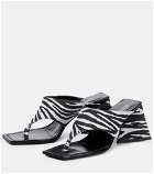 The Attico - Devon zebra-print suede thong sandals