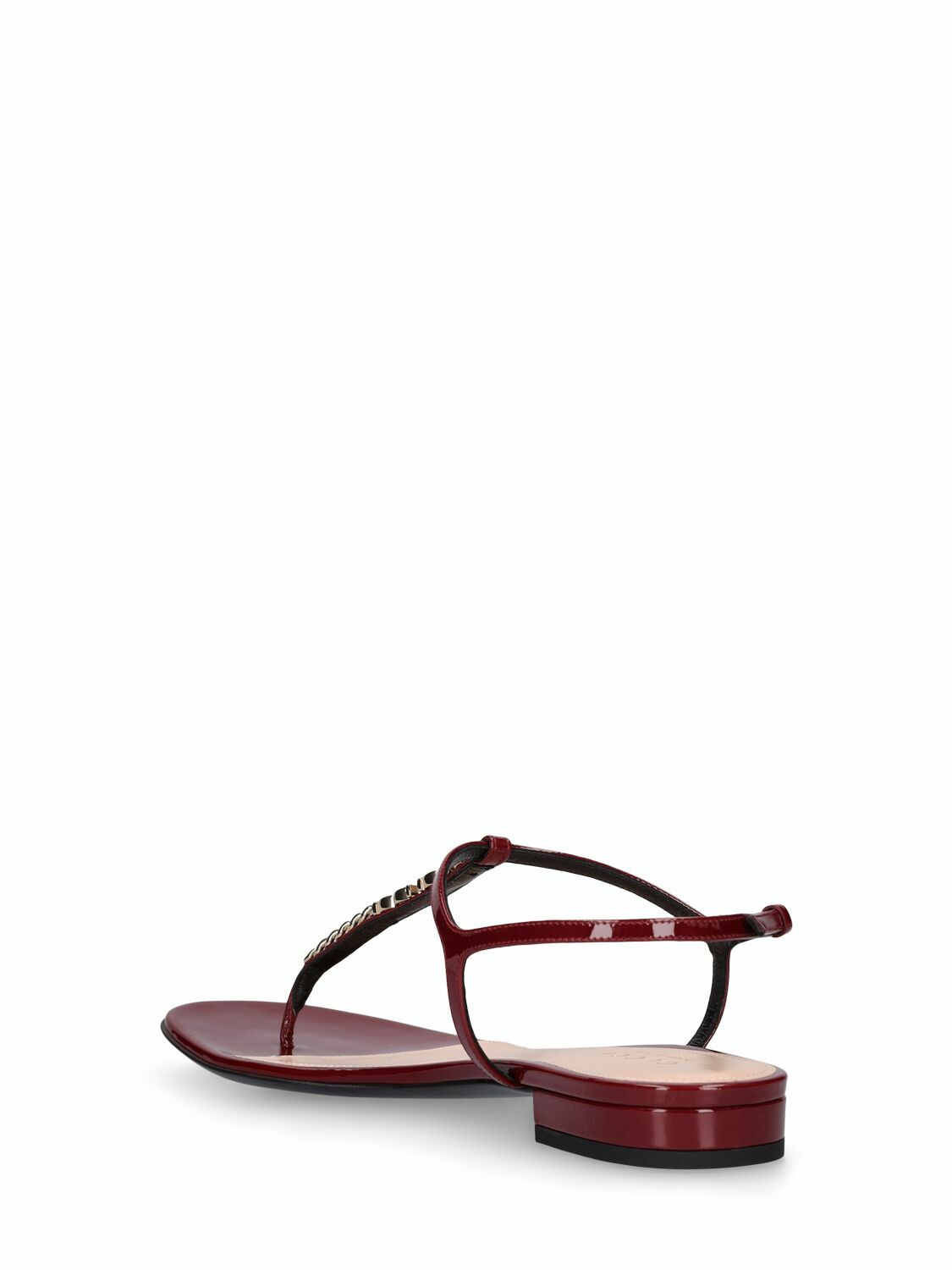 サンダル・ミュール GUCCI BURGUNDY LEATHER THONG SANDALS Gucci Burgundy Leather Thong Sandals | italist