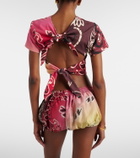 The Attico Printed silk shorts