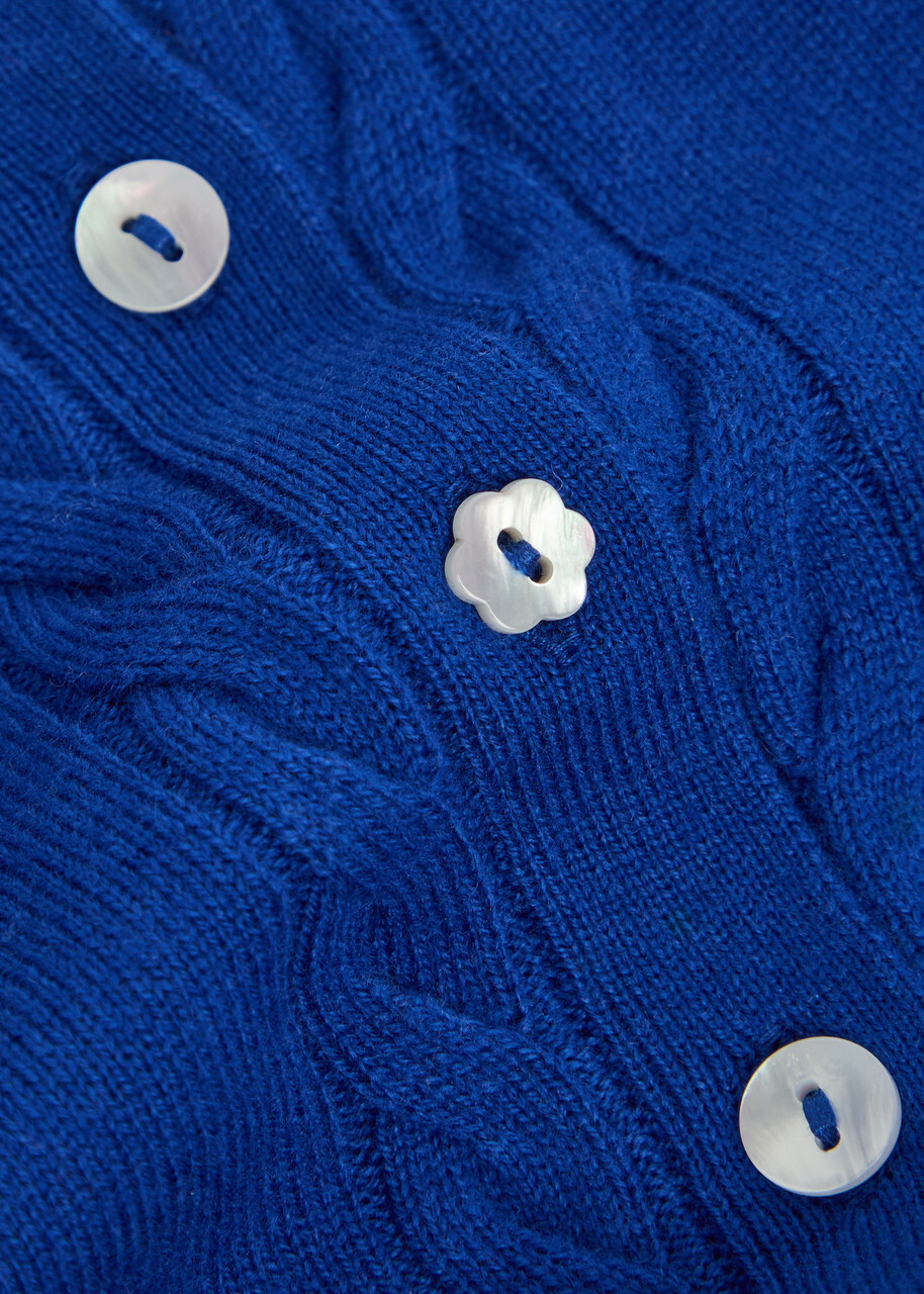 Damson Madder Voula Wool and Cashmere-blend Cardigan Blue