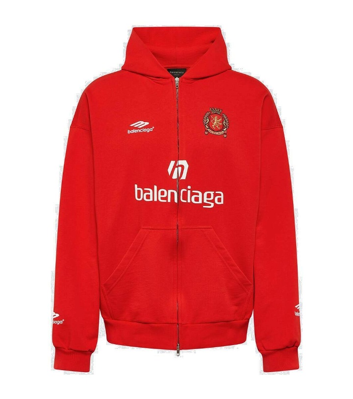 Photo: Balenciaga Logo cotton jersey hoodie