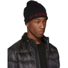 Givenchy Black and Red Logo Beanie
