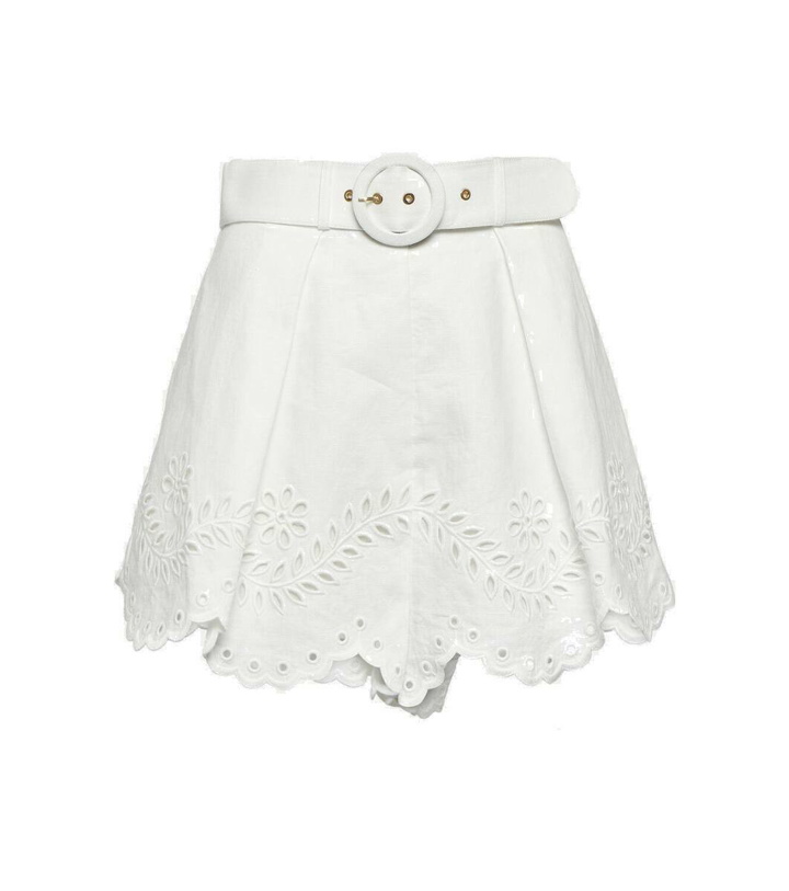 Photo: Zimmermann Junie broderie anglaise linen shorts