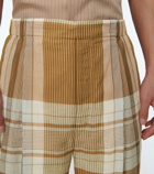 Lemaire - Pleated checked drawstring pants