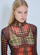 Jean Paul Gaultier Re-Edition The Brown Dots Mesh Top