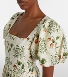 Agua by Agua Bendita Embellished printed linen midi dress