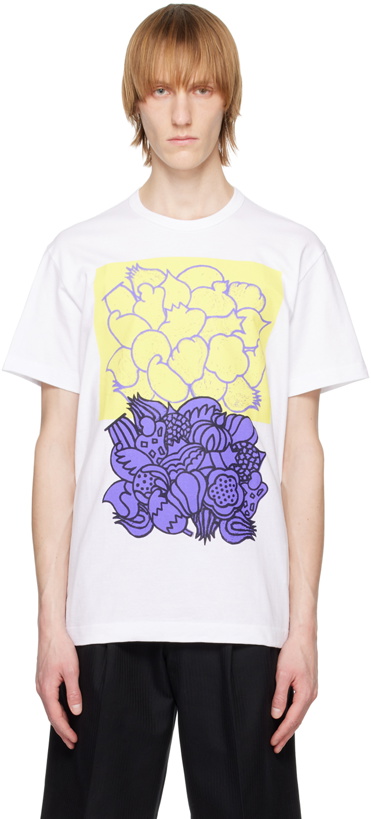 Photo: Comme des Garçons Homme Deux White Printed T-Shirt