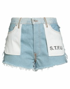 Heron Preston Womens Denim shorts in Blue