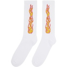 Palm Angels White Flames Socks