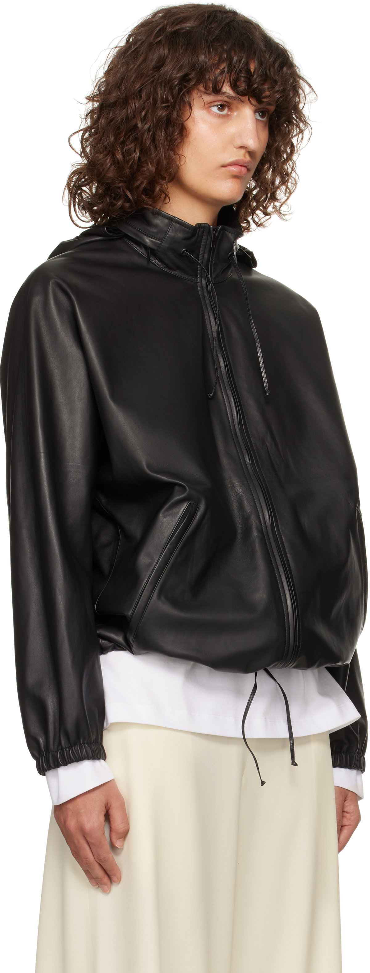 The Row Black Jilly Leather Jacket