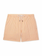 Thom Sweeney - Straight-Leg Mid-Length Striped Swim Shorts - Orange