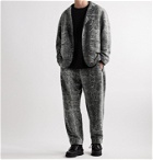 Engineered Garments - Tapered Snake-Print Textured-Knit Trousers - Gray
