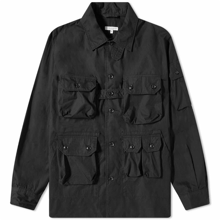Photo: Engineered Garments Men's Explorer Shirt Jacket in Black Duracloth Poplin