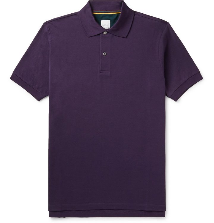 Photo: Paul Smith - Webbing-Trimmed Cotton-Piqué Polo Shirt - Purple