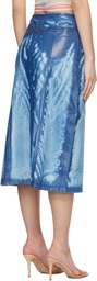 Diesel Blue X-Ray Lyocell Denim Midi Skirt