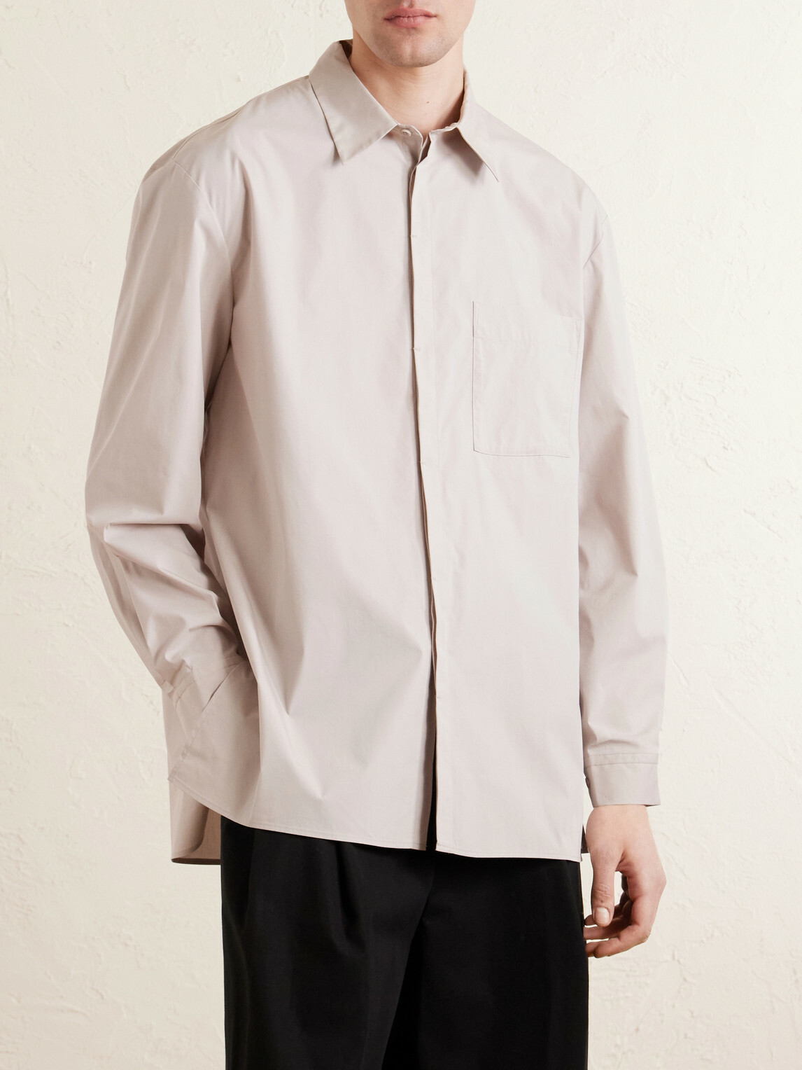 Amomento - Oversized Cotton Shirt - Neutrals