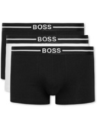HUGO BOSS - Three-Pack Stretch Organic Cotton Boxer Briefs - Black