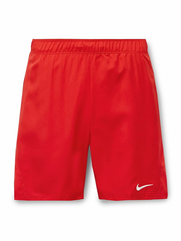 Photo: Nike Tennis - NikeCourt Victory Straight-Leg Logo-Embroidered Dri-FIT Tennis Shorts - Red
