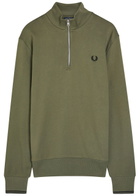 Fred Perry Half-zip Cotton Sweatshirt Green