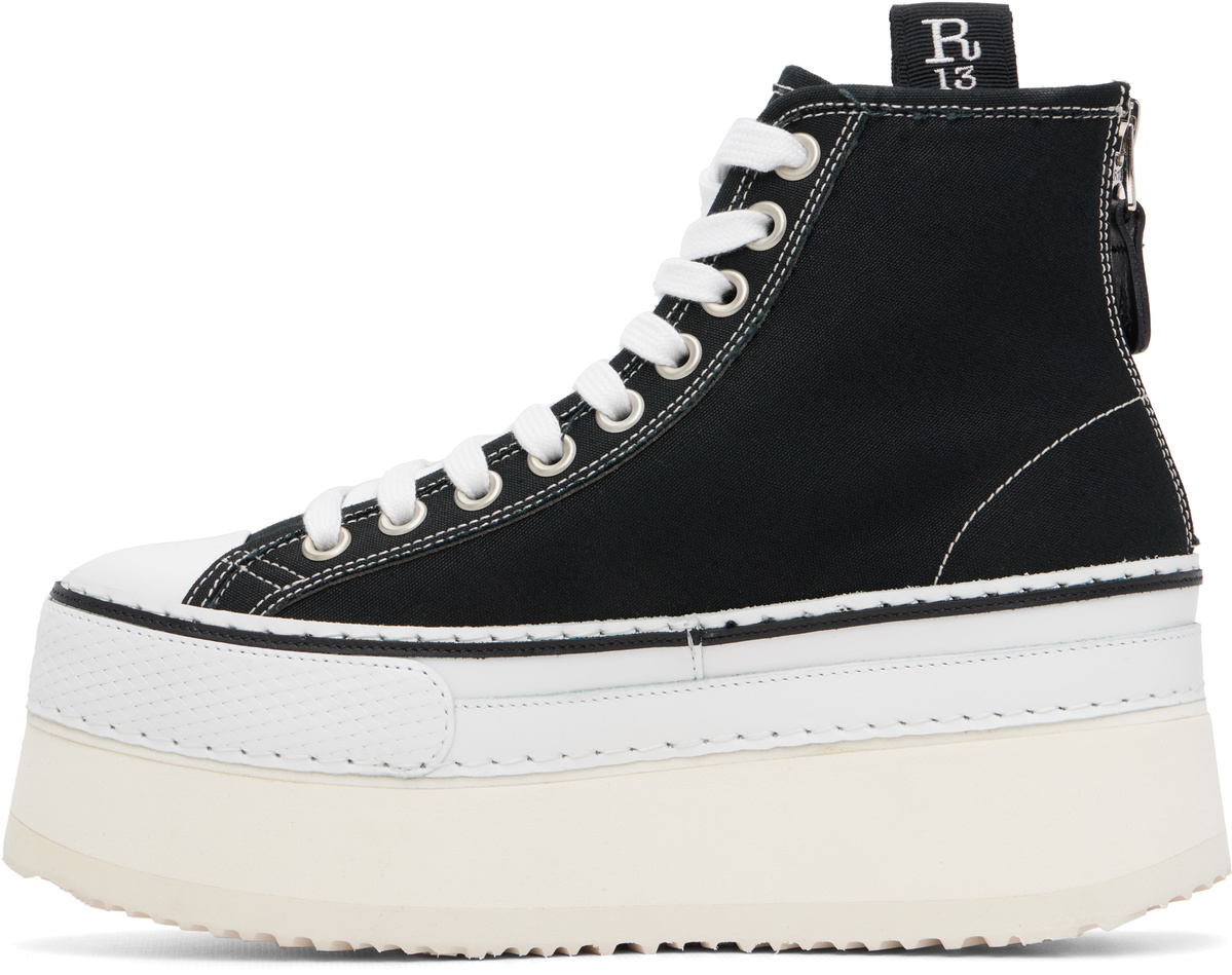 R13 Black Courtney Platform High Top Sneakers
