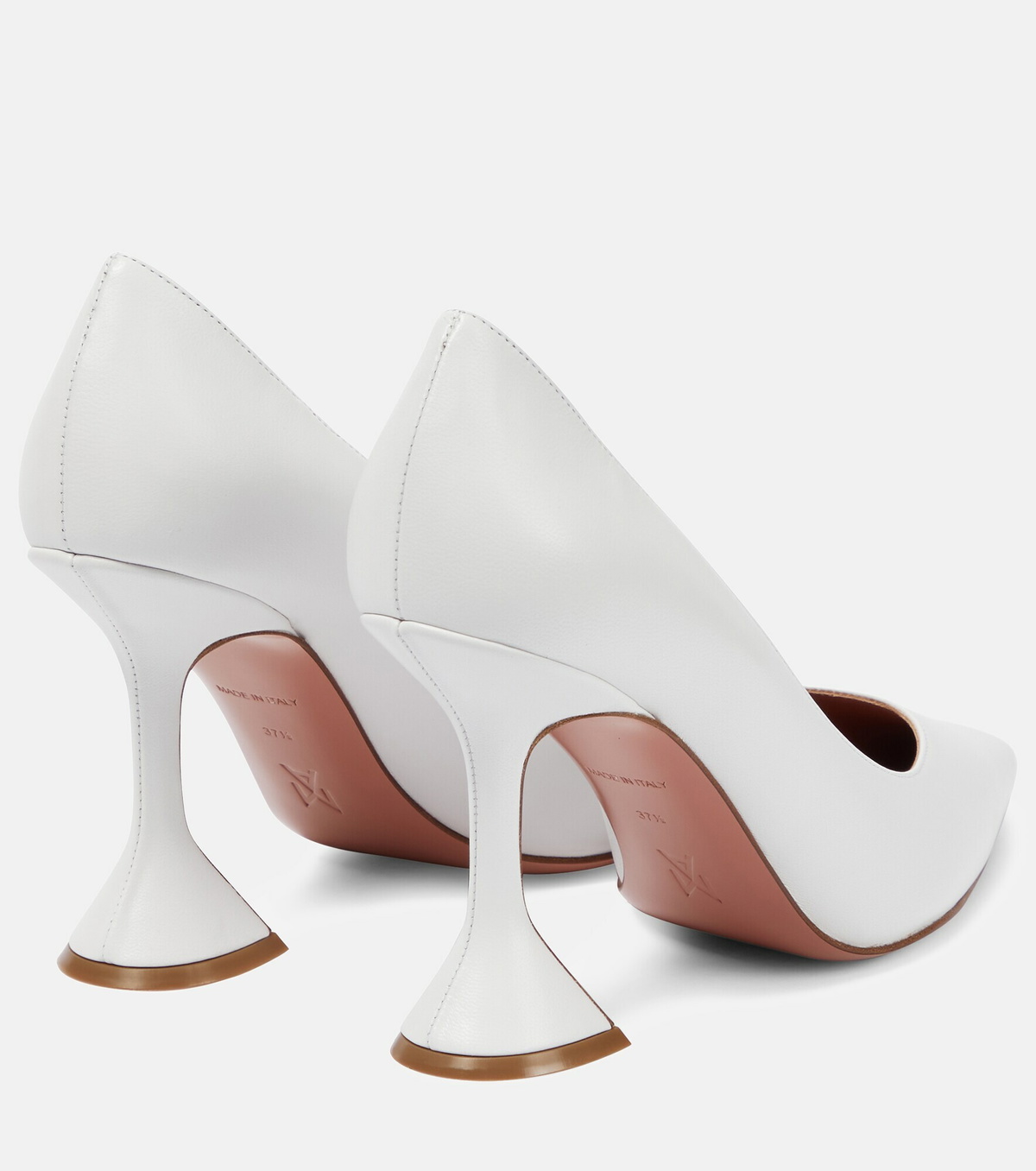 amina muaddi white pumps