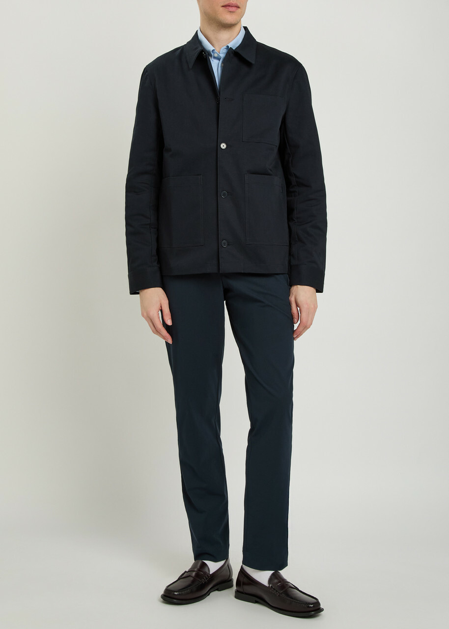 Lestrange Coach Patch Pocket Stretch-cotton Overshirt Navy