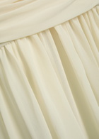 DE LA Vali Cruz Draped Scarf-effect Chiffon Maxi Dress Cream